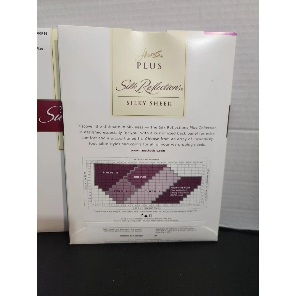 3 Pr Hanes One Plus Silk Reflections Silky Control Pantyhose Natural Black Pearl